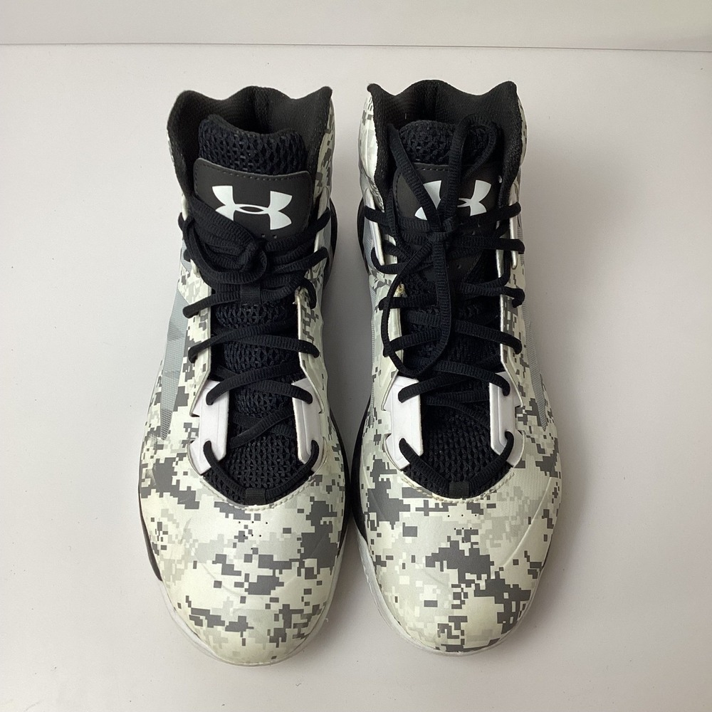 Under Armour Digital Camo Basketball Shoes Men High Top Athletic Sneakers - Picture 13 of 14